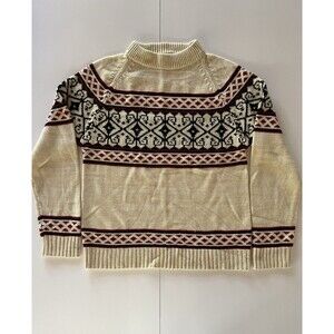 Vintage 70’s Medium Kingsport Fair Isle Nordic Mock Neck Sweater